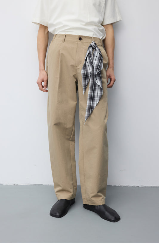 Basic Single Pleated Casual Pants