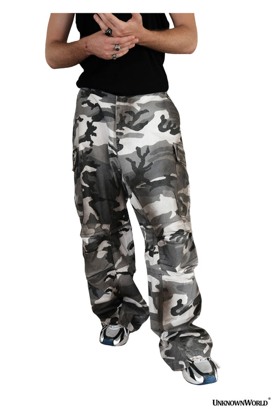 Camouflage loose cargo pants