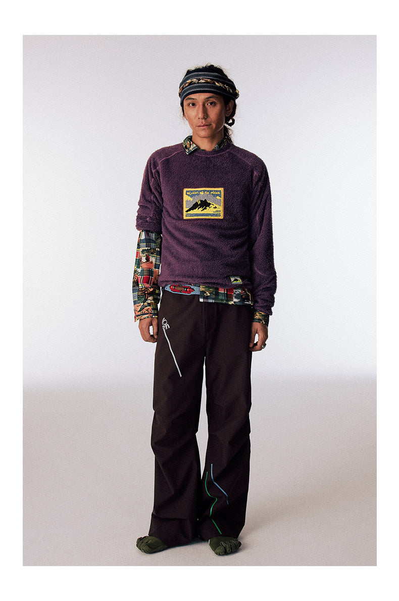 Hand-beaded waistband waterproof casual pants