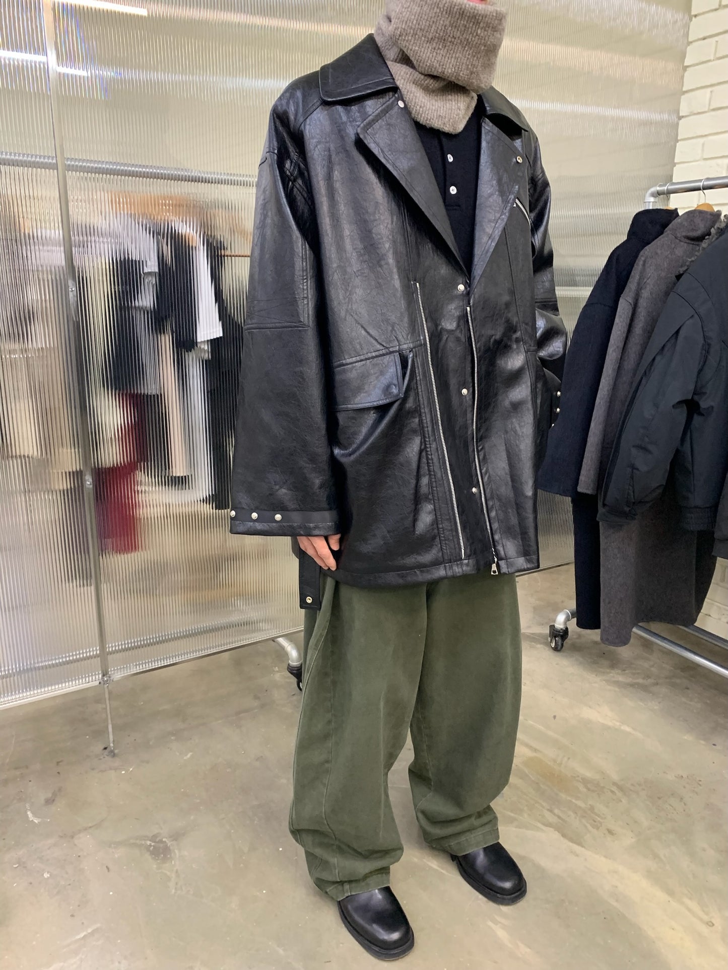 Oversized mid-length jacket