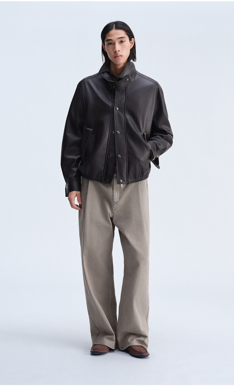 Single-Tuck Denim Pants