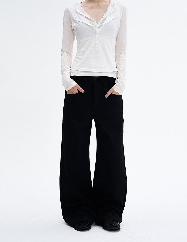 Luxury Straight-Leg Casual Pants