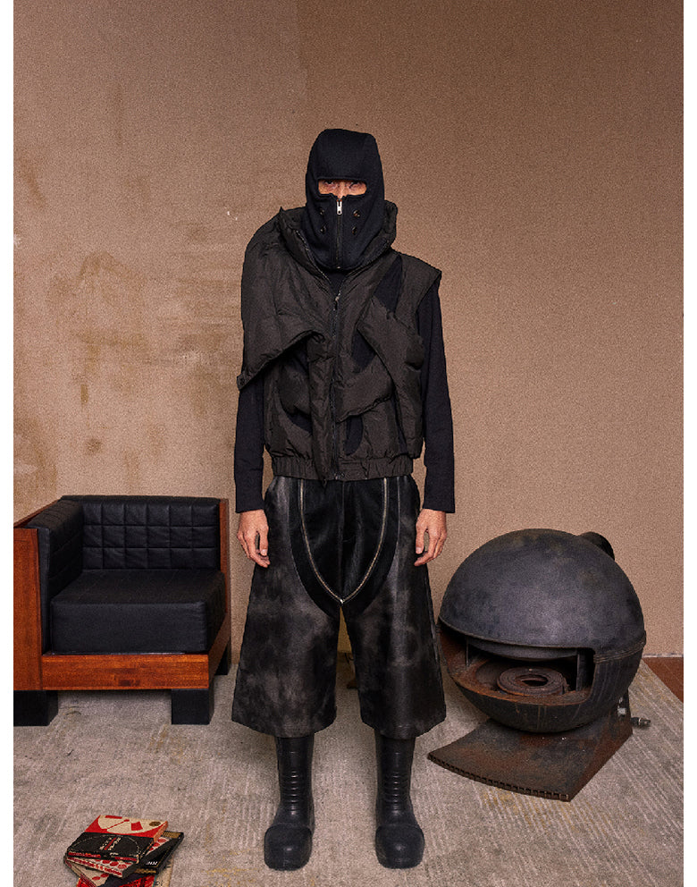 Metal Zipper Cropped Pants