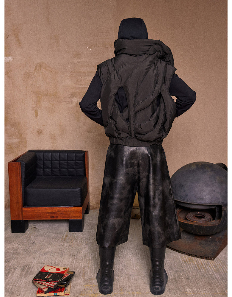 Metal Zipper Cropped Pants