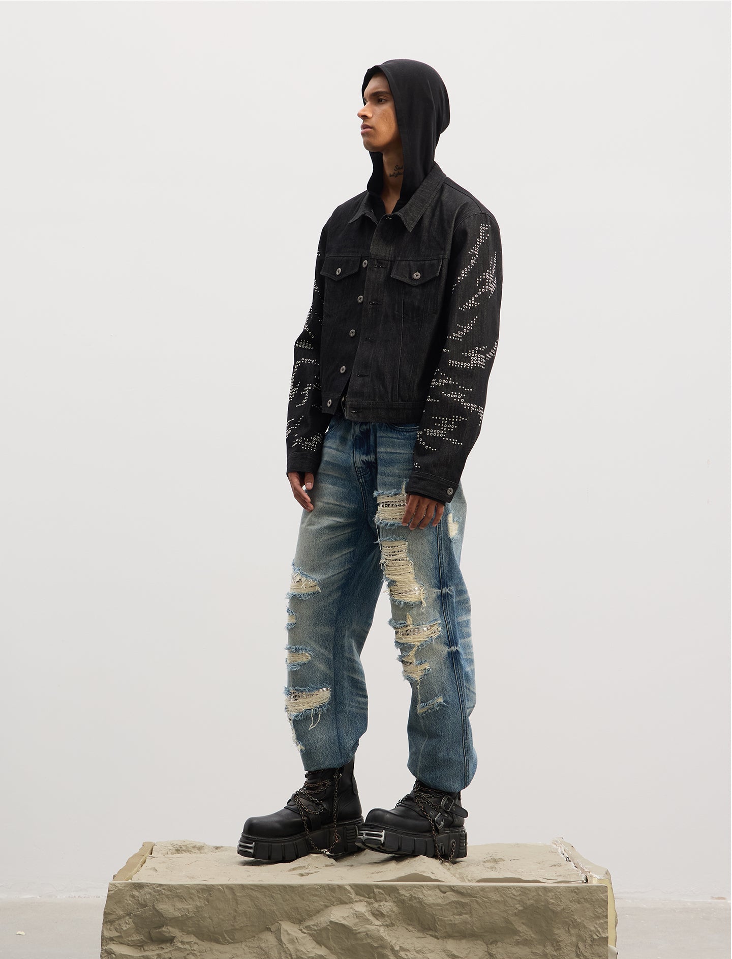 Heavy Tiger Print Denim Jacket