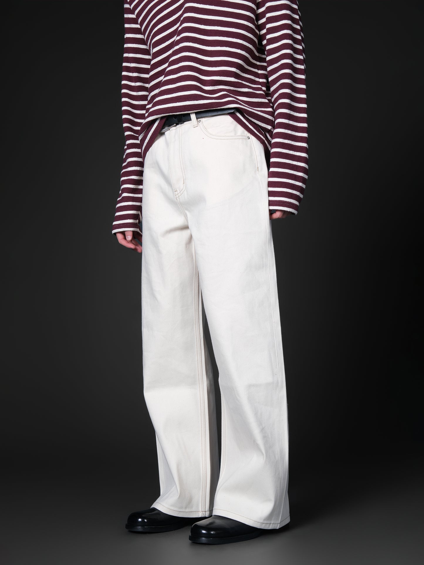 Straight leg denim pants