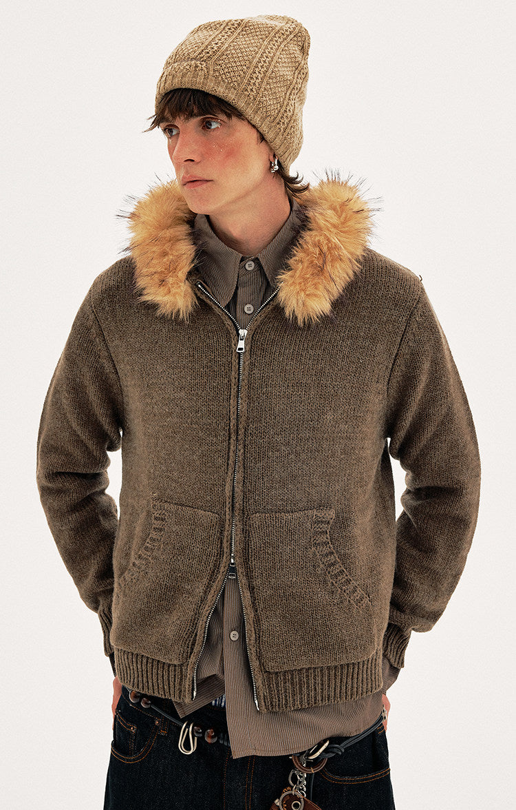 Hooded Knit Cardigan