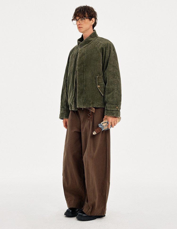 Stand Collar Corduroy Jacket