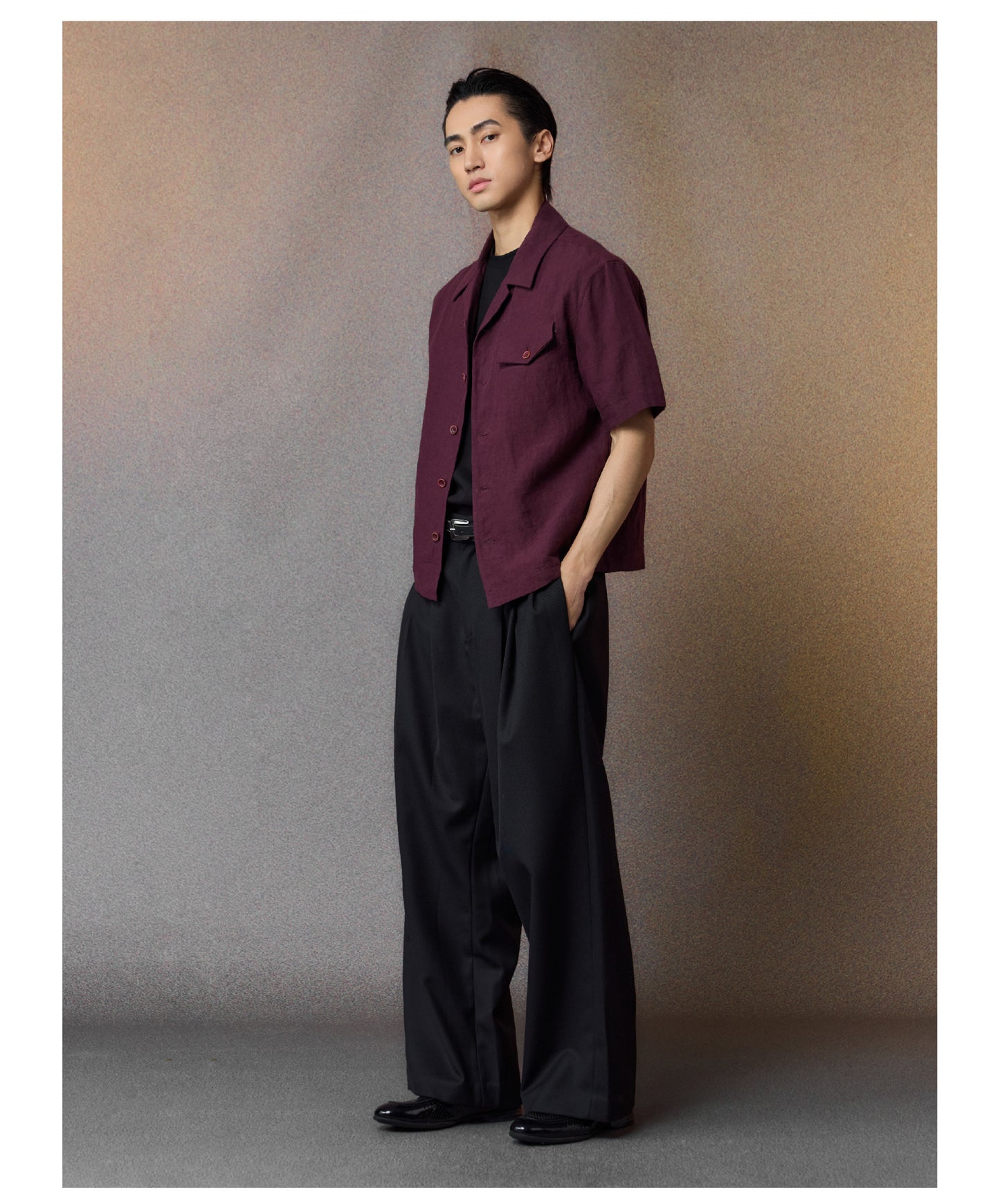 Irregular Silhouette Cuban Collar Shirt