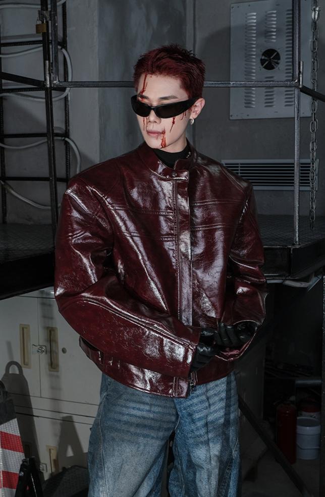 Scimitar Sleeve Oil Wax Leather Jacket