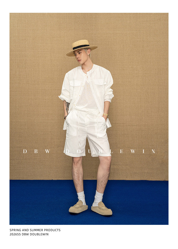 Linen-Blend Shirt Set