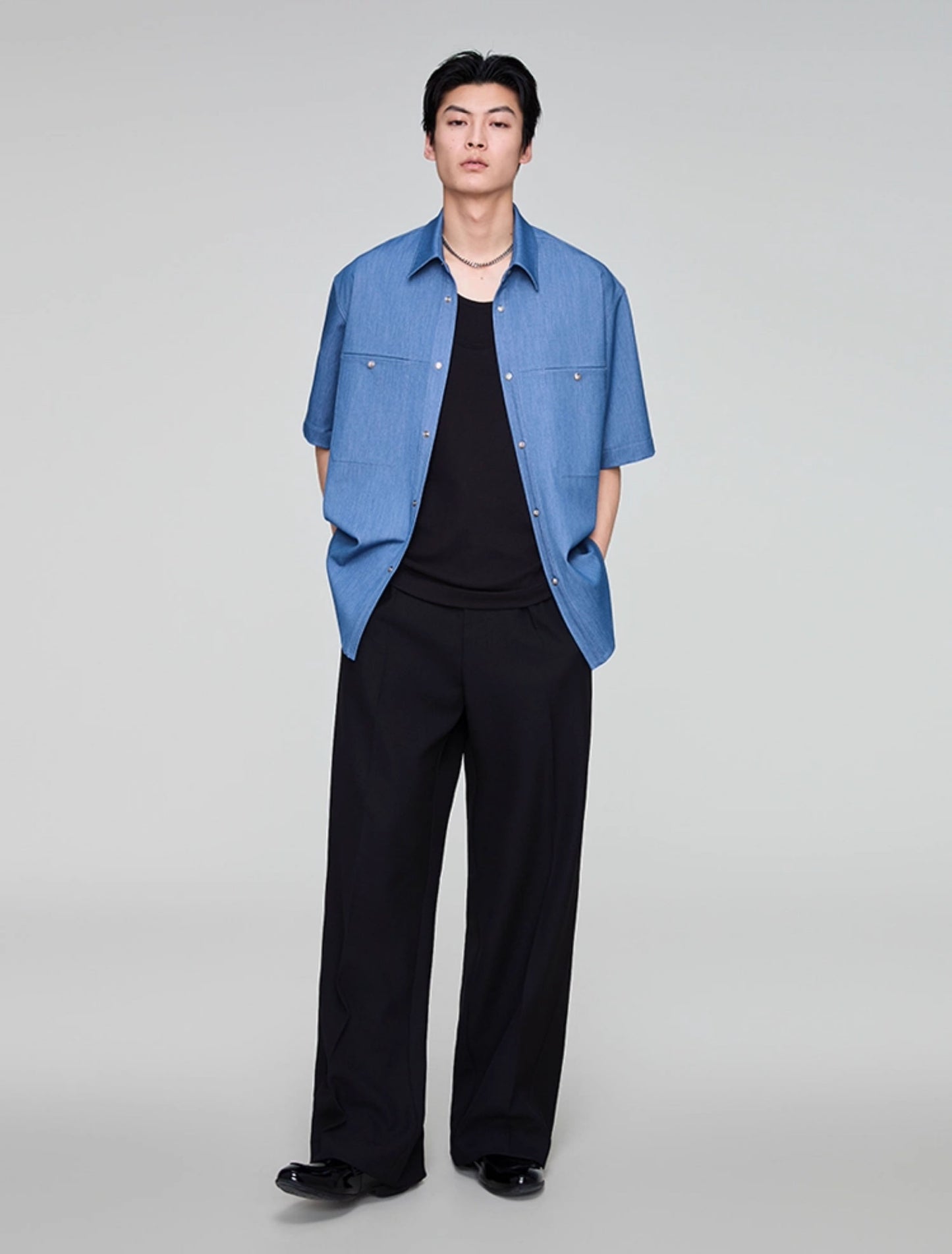 Imitation denim shirt