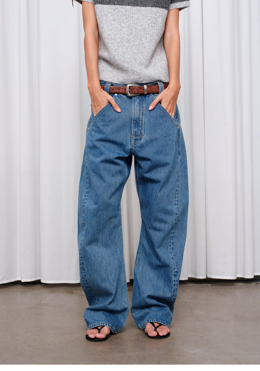 Snowflake-Wash Denim Pants