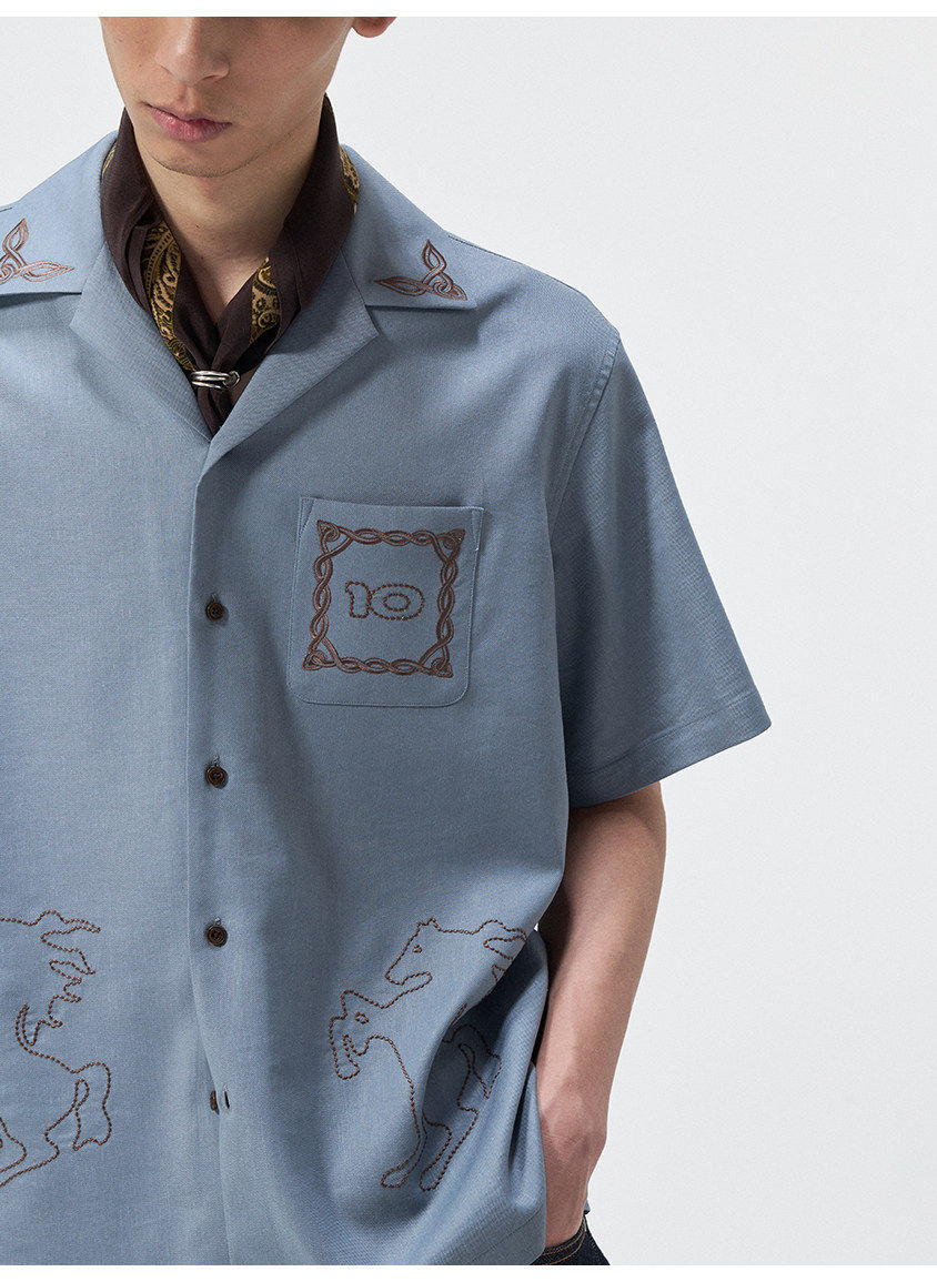 Embroidered Linen Shirt