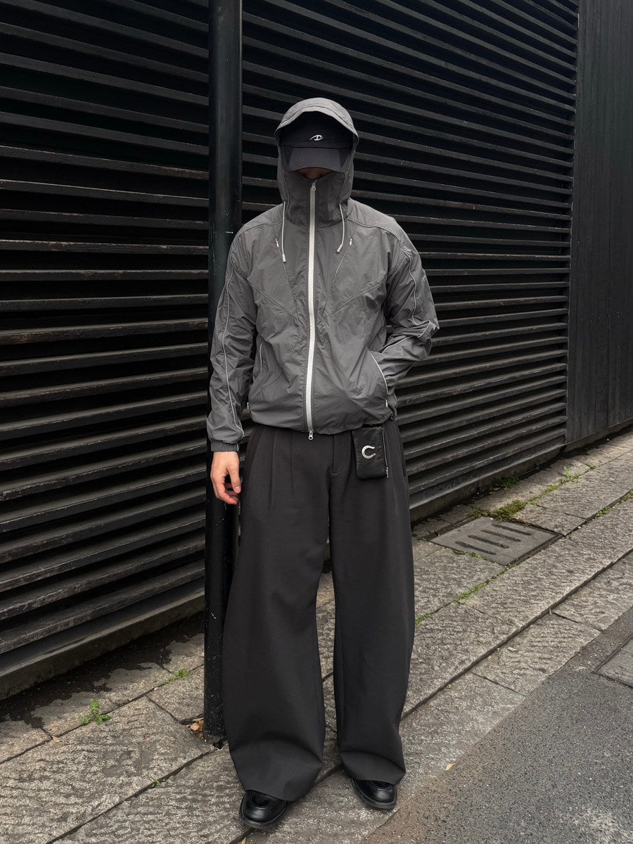 Pleated Curved Casual Pants