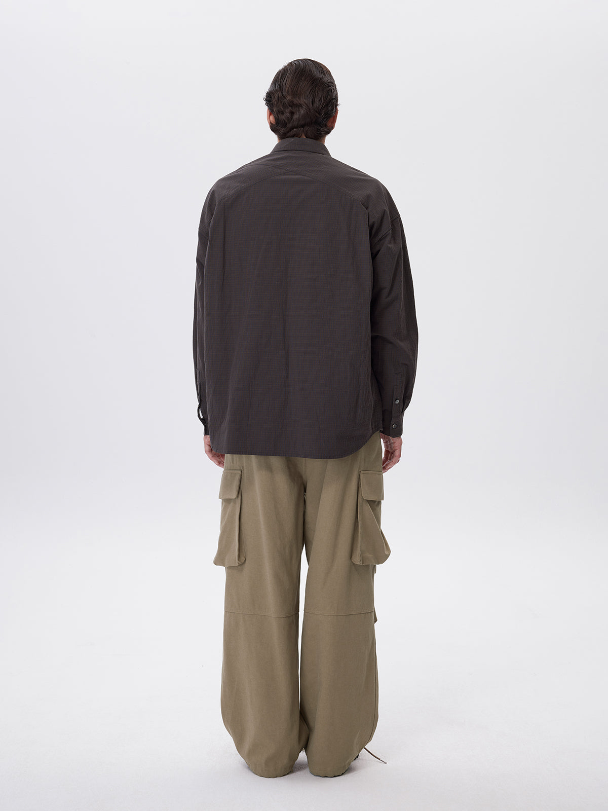 Pre-dyed fine check shirt