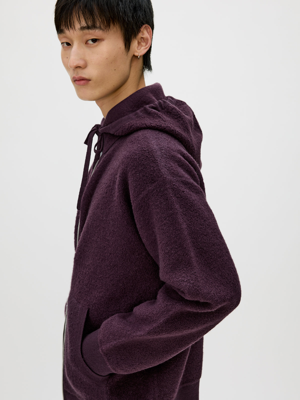 Zip-Up Hooded Cardigan