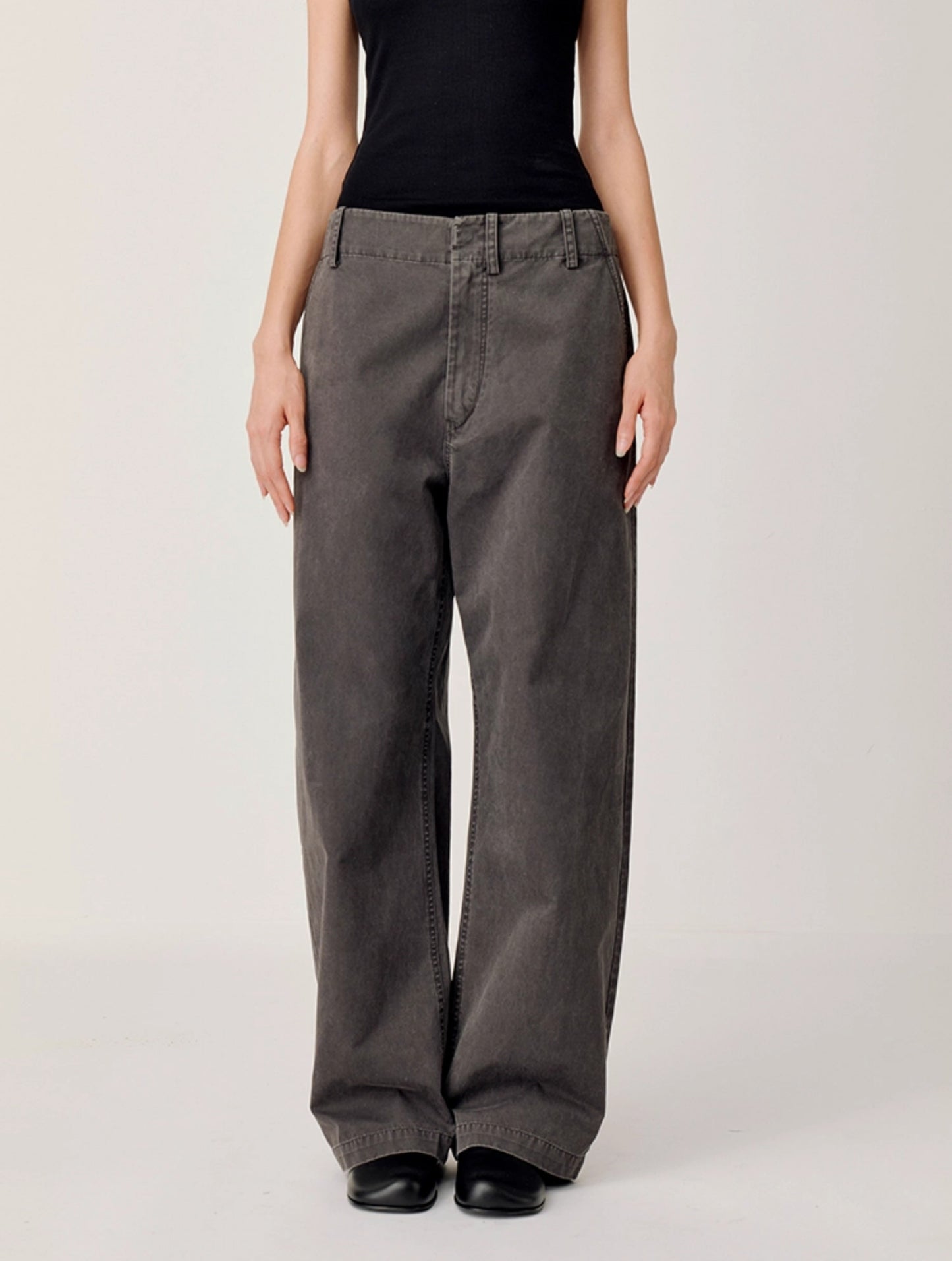 Wash Straight Casual Pants