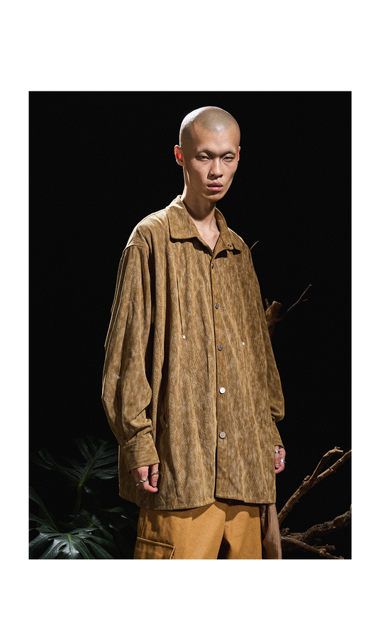 Pleated layered deconstructed shirt