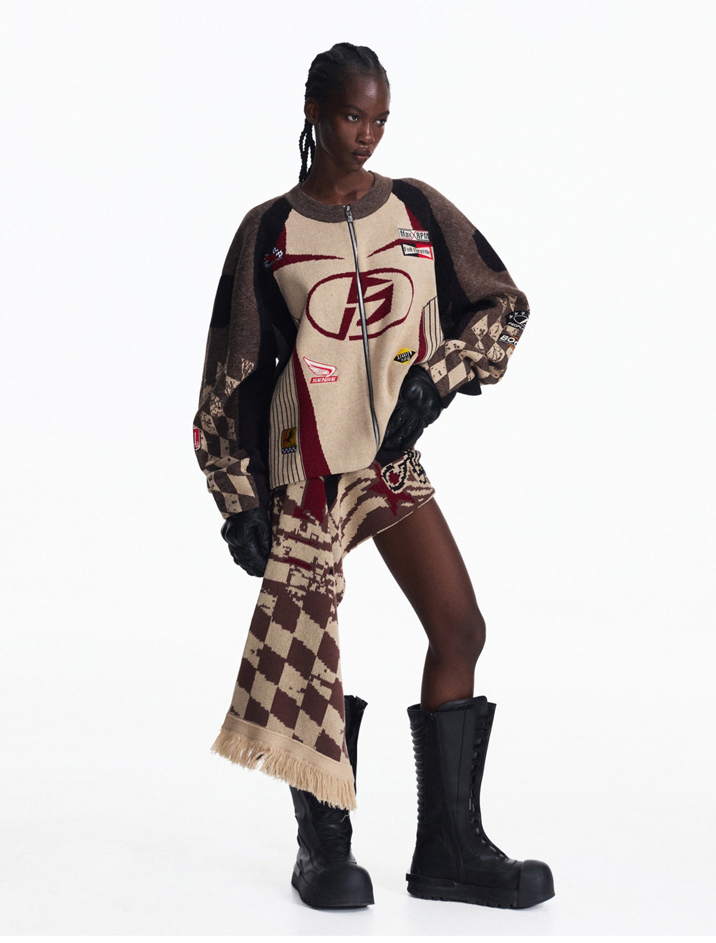 Contrast Color Knit Cardigan