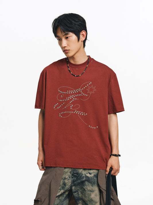 Copper Beads Round Neck T-Shirt