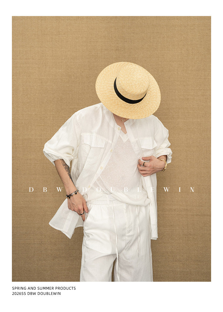 Linen-Blend Shirt Set