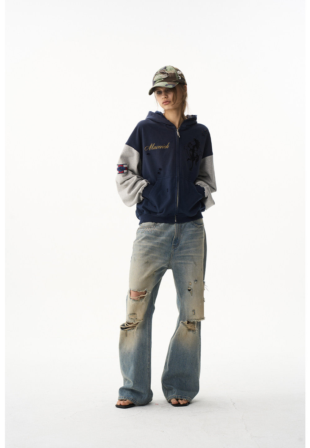 Wash-processed Loose-fit Casual Sweatshirt