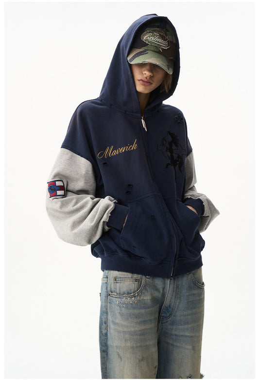 Wash-processed Loose-fit Casual Sweatshirt