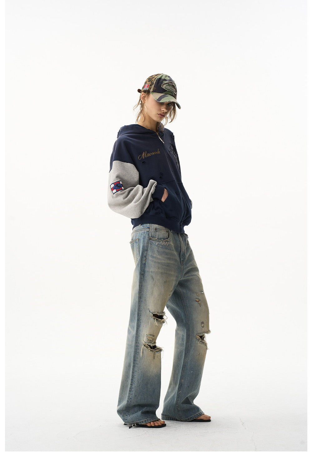 Wash-processed Loose-fit Casual Sweatshirt