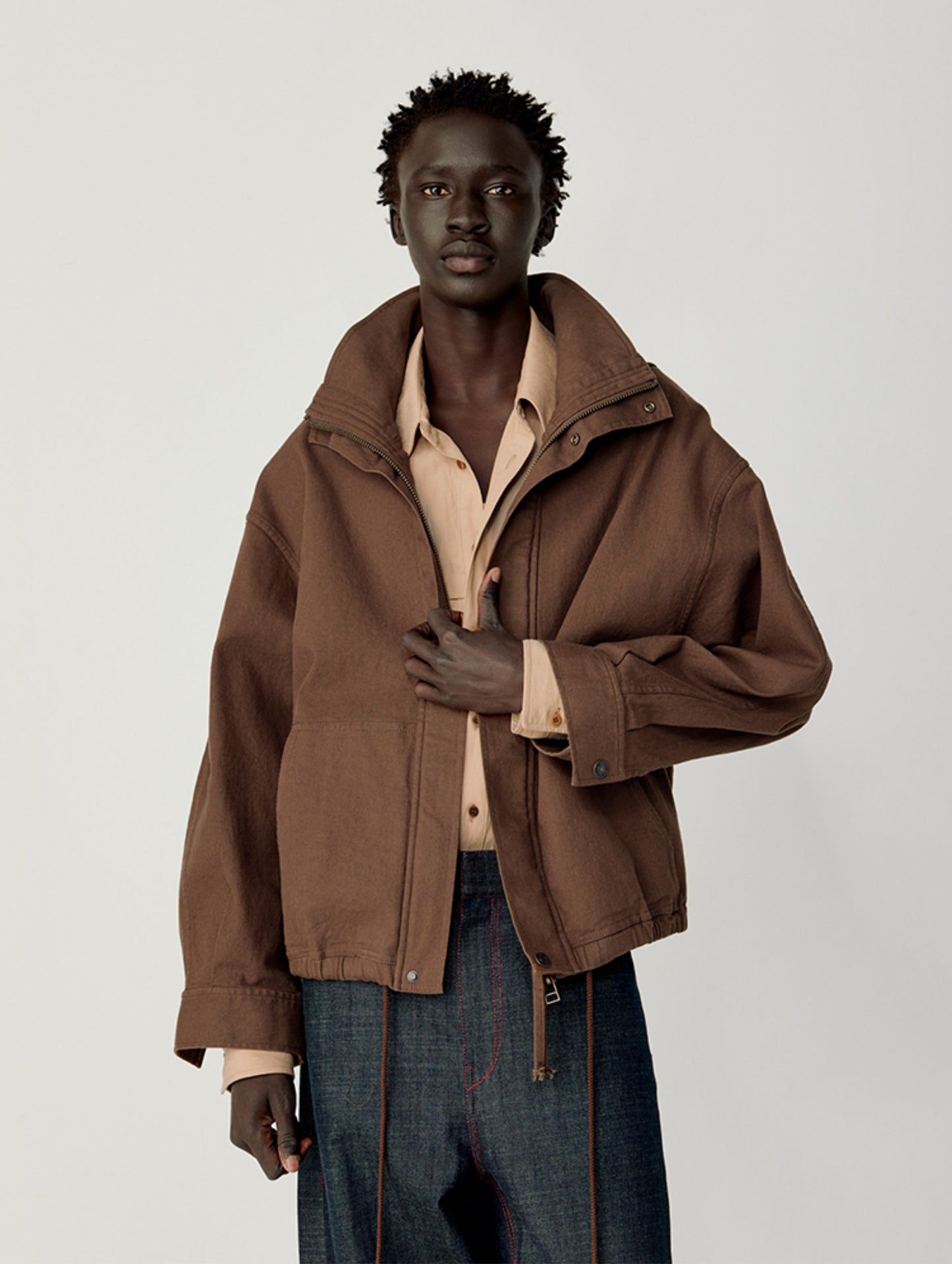 Stand Collar Hooded Jacket