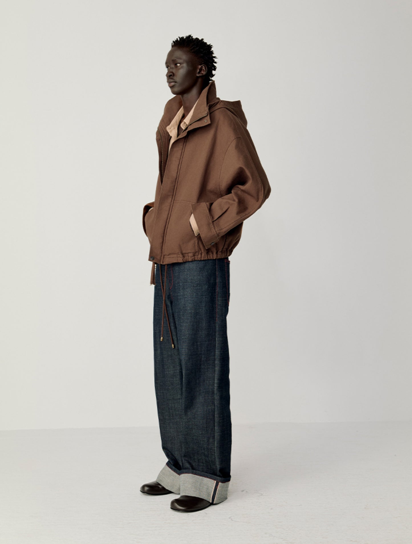 Stand Collar Hooded Jacket