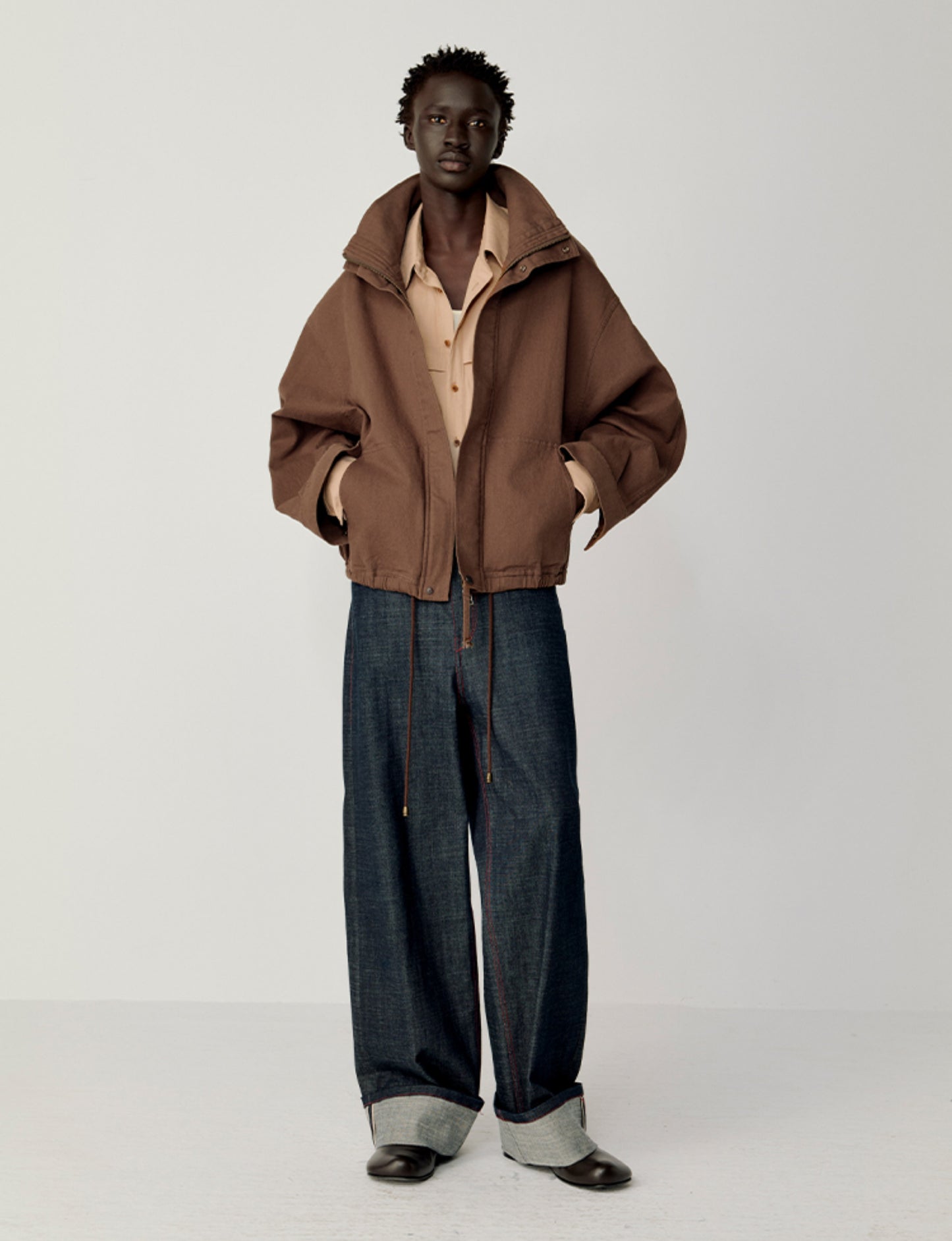 Stand Collar Hooded Jacket