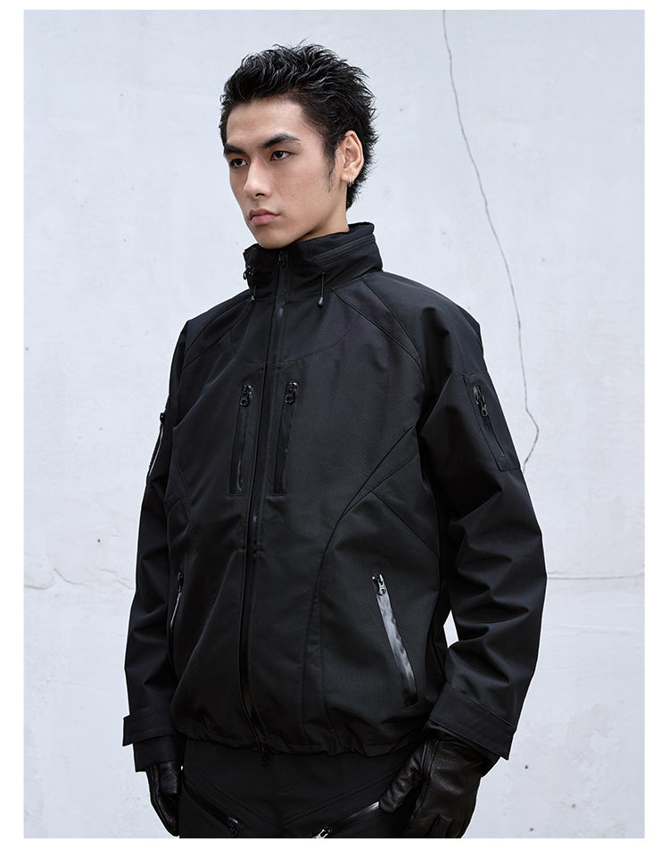 6 pocket hooded jacket