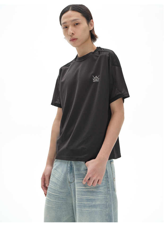 Embroidered logo jersey T-shirt