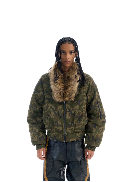Reversible Camouflage Bomber Jacket