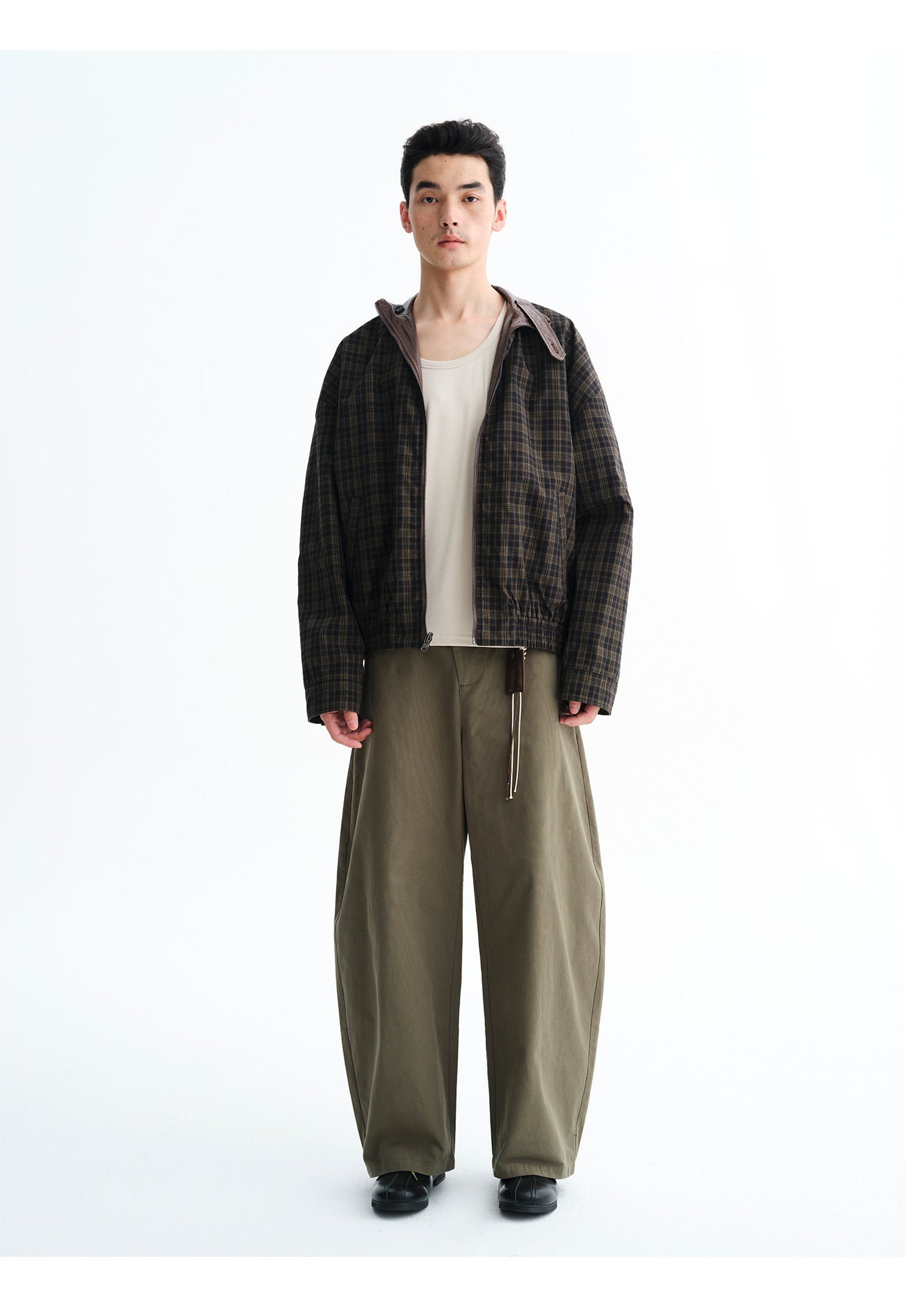 Retro Reversible Pleated Work Jacket