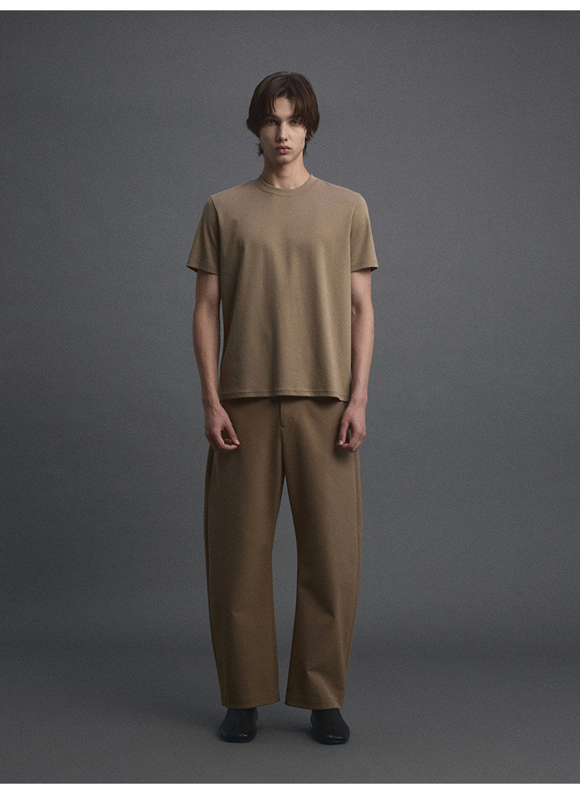 Curved-Cut Casual Pants