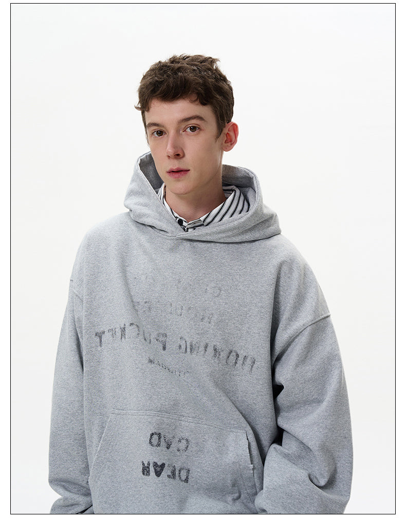 Used processed hooded sweatshirt