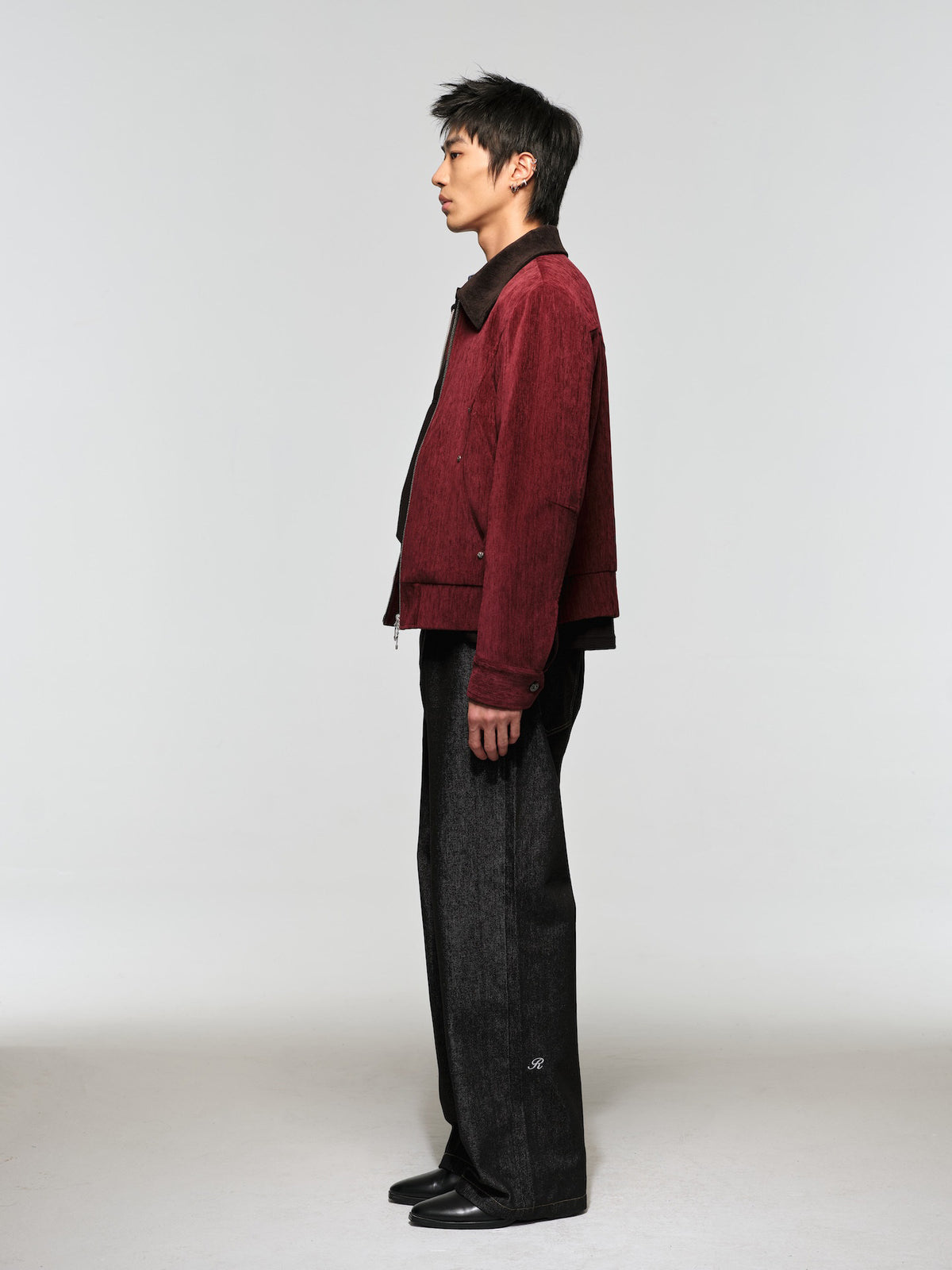 Short, Wide-Cut Velvet Jacket