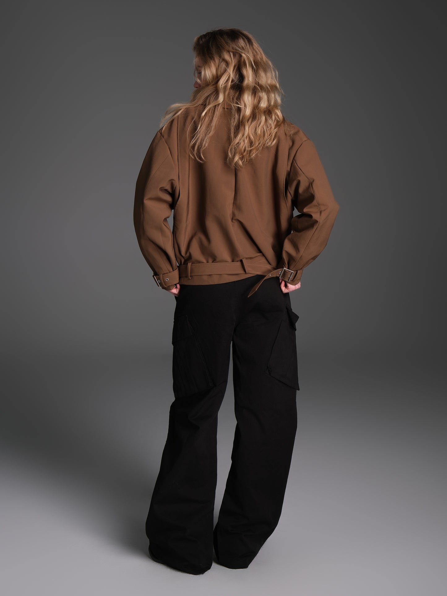 Diagonal Pockets Wide Casual Pants