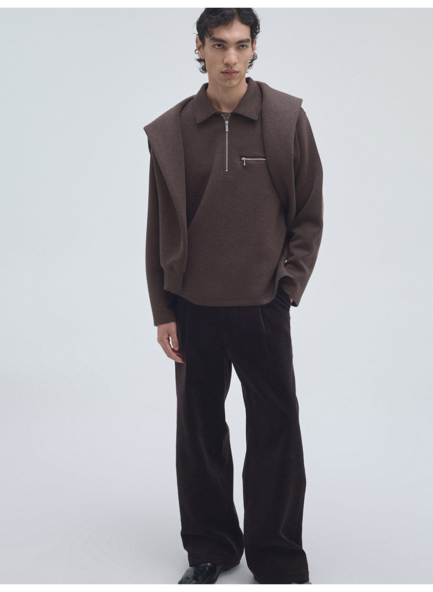 Half-Zip Pullover Sweatshirt with Pockets