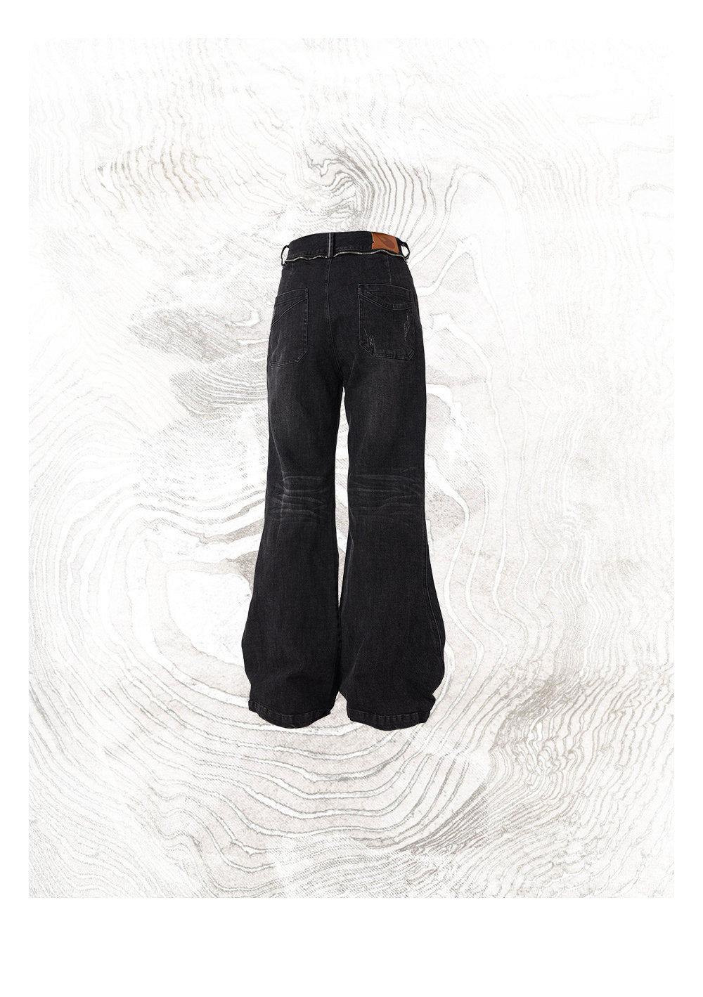 High-Waisted Flared Denim Pants