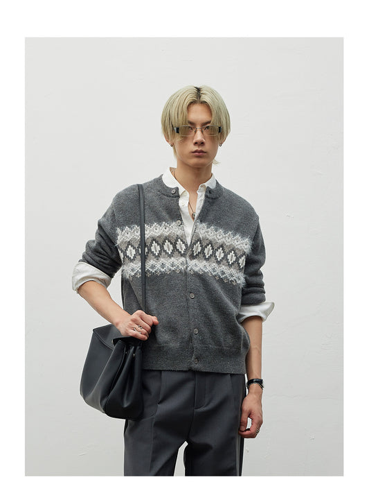 Jacquard Knit Cardigan