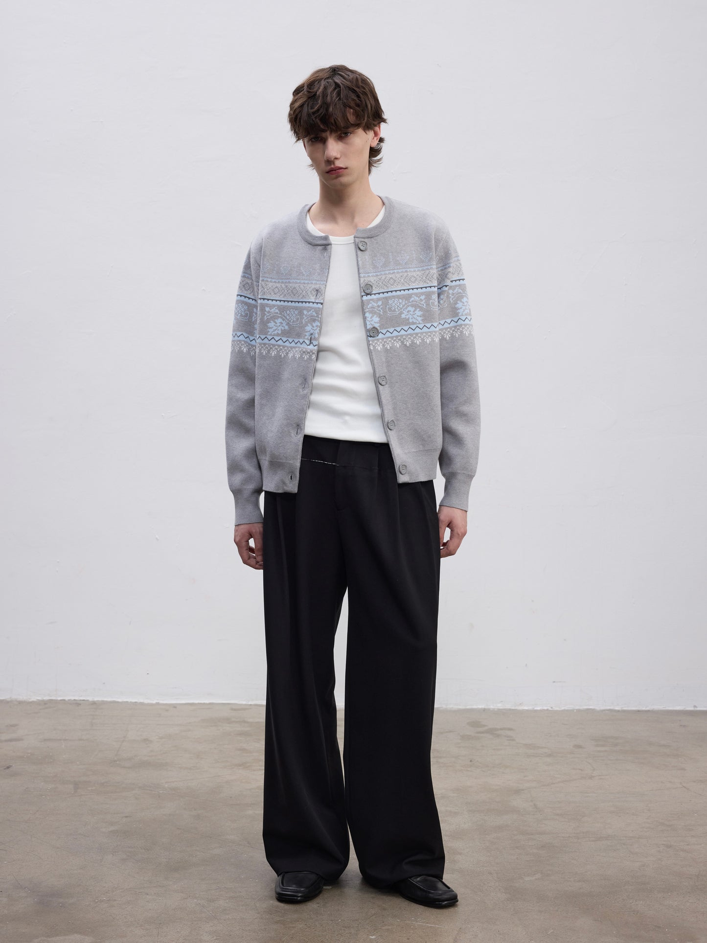 Jacquard Knit Cardigan