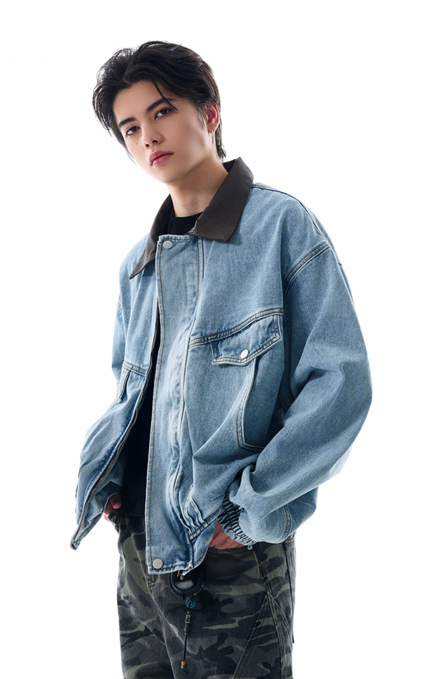 Niche Design Washed Denim Jacket