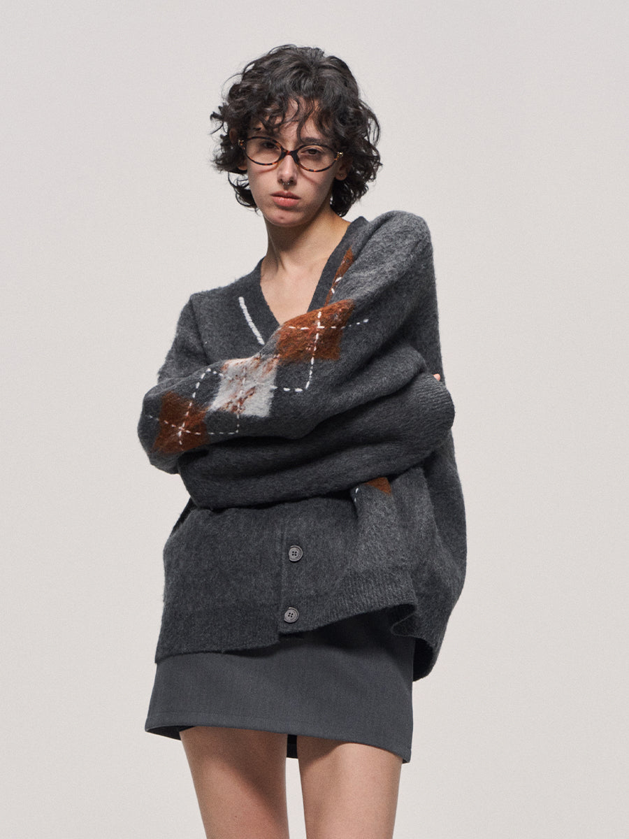 Hand-Stitched V-Neck Cardigan