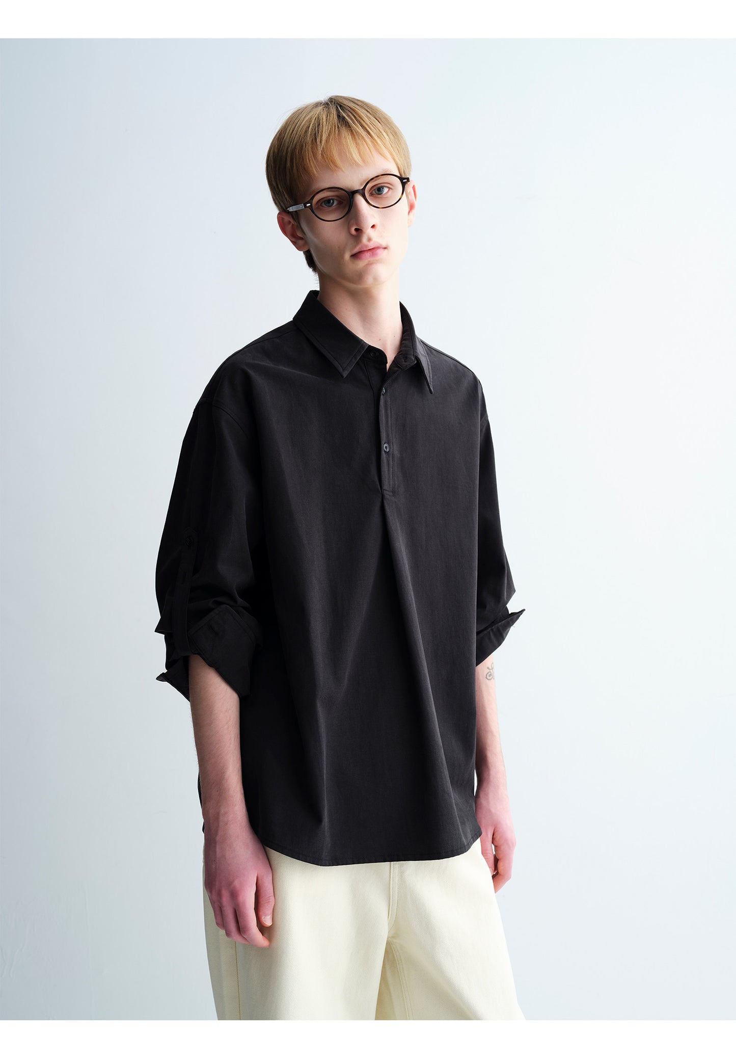 Henry Color Loose-Sleeve Lightweight Shirt