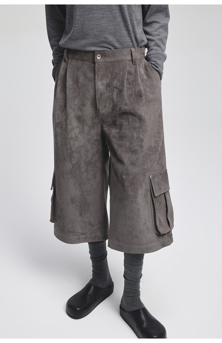 Faux Suede Cropped Shorts