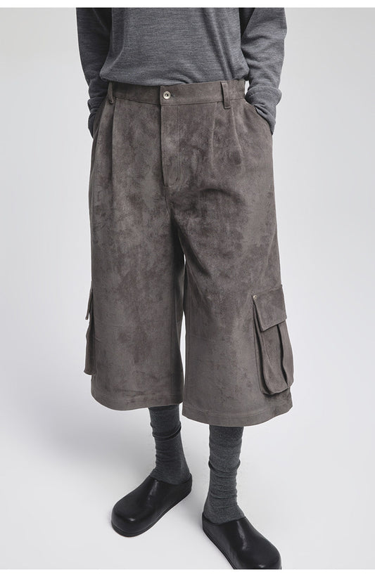 Faux Suede Cropped Shorts