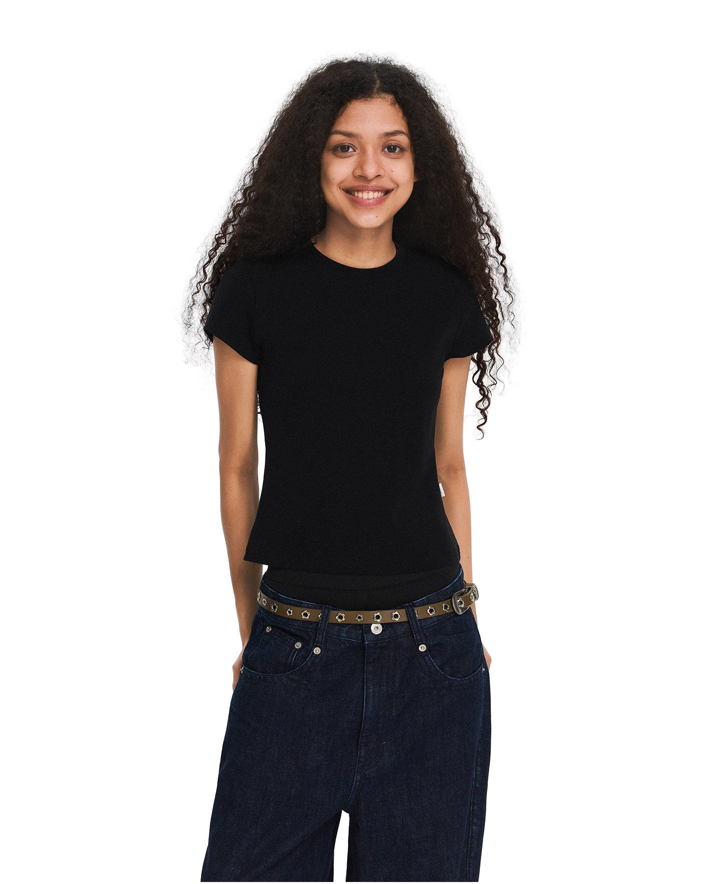 Basic Solid-Color Slim-Fit T-Shirt